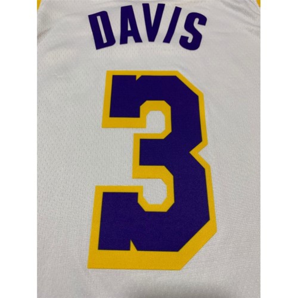 Men's Los Angeles Lakers Anthony Davis #3 White Swingman Jersey - Association Edition-Pro Kit Vault | Brand New 26/27 Sports Jerseys